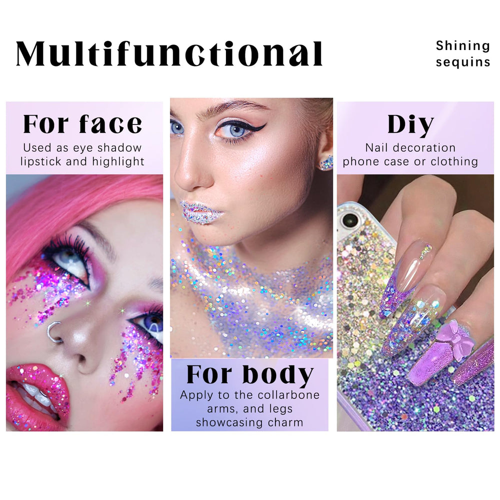 HOSAILY roll-on holographic glitter on wrist and nails creates festival-ready accents