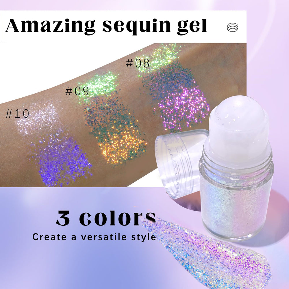 HOSAILY roll-on holographic glitter packaging highlights portable design for on-the-go shimmer