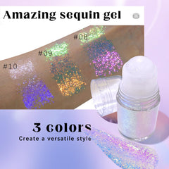 HOSAILY roll-on holographic glitter packaging highlights portable design for on-the-go shimmer