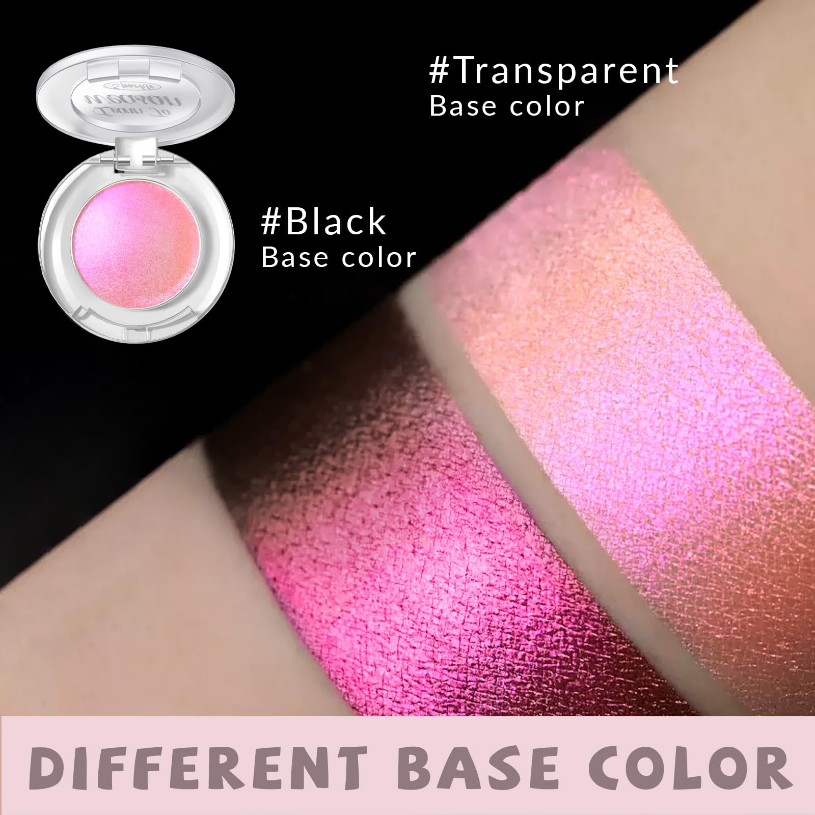 HOSAILY travel-size palette fits in purse for on-the-go shimmer touch-ups.