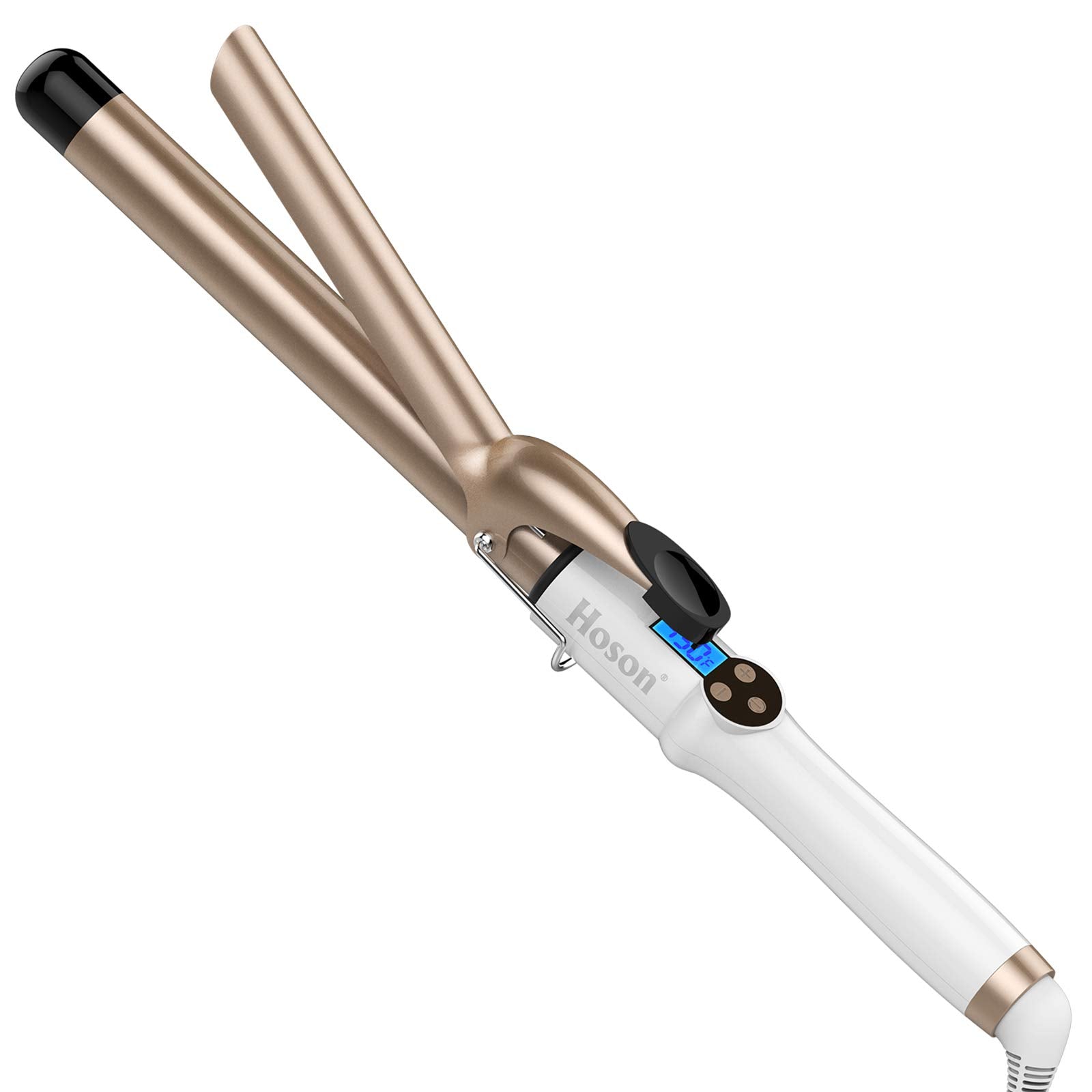 Hoson 1-inch curling iron with tourmaline barrel creates smooth, frizz-free waves.