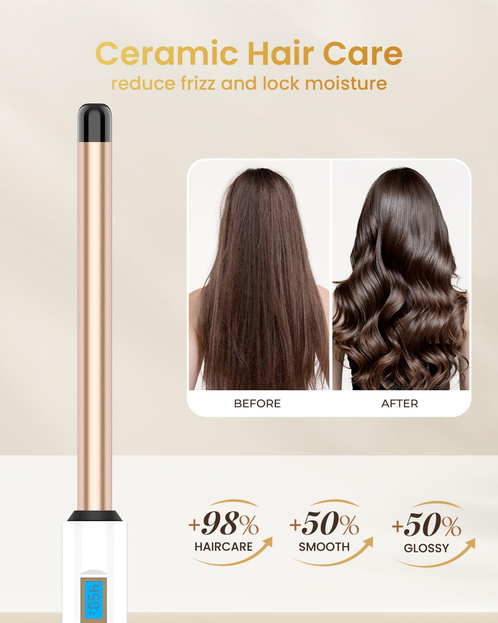 Hoson curling iron features auto shut-off for safe everyday use.