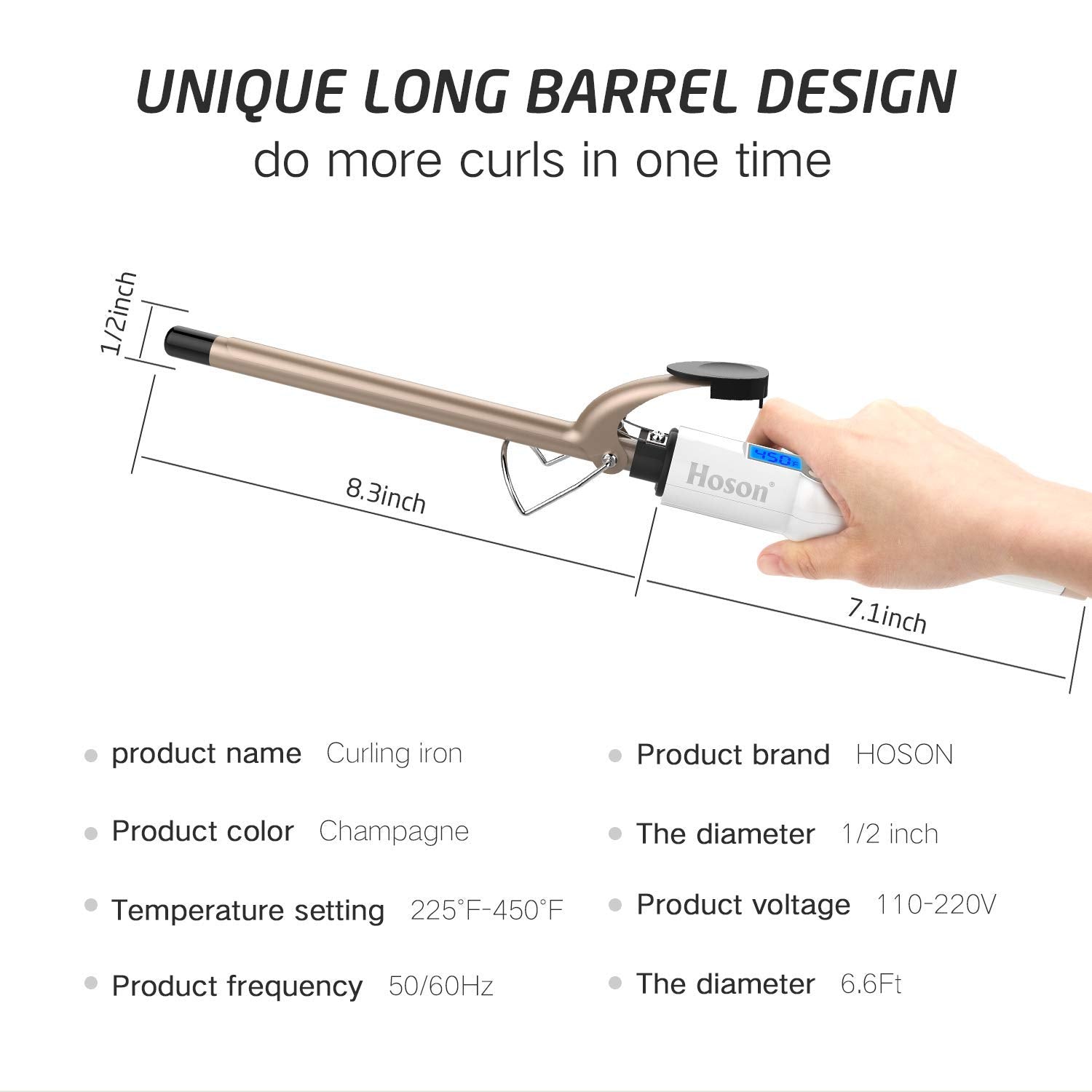 Hoson 360-degree swivel cord enables flexible styling.