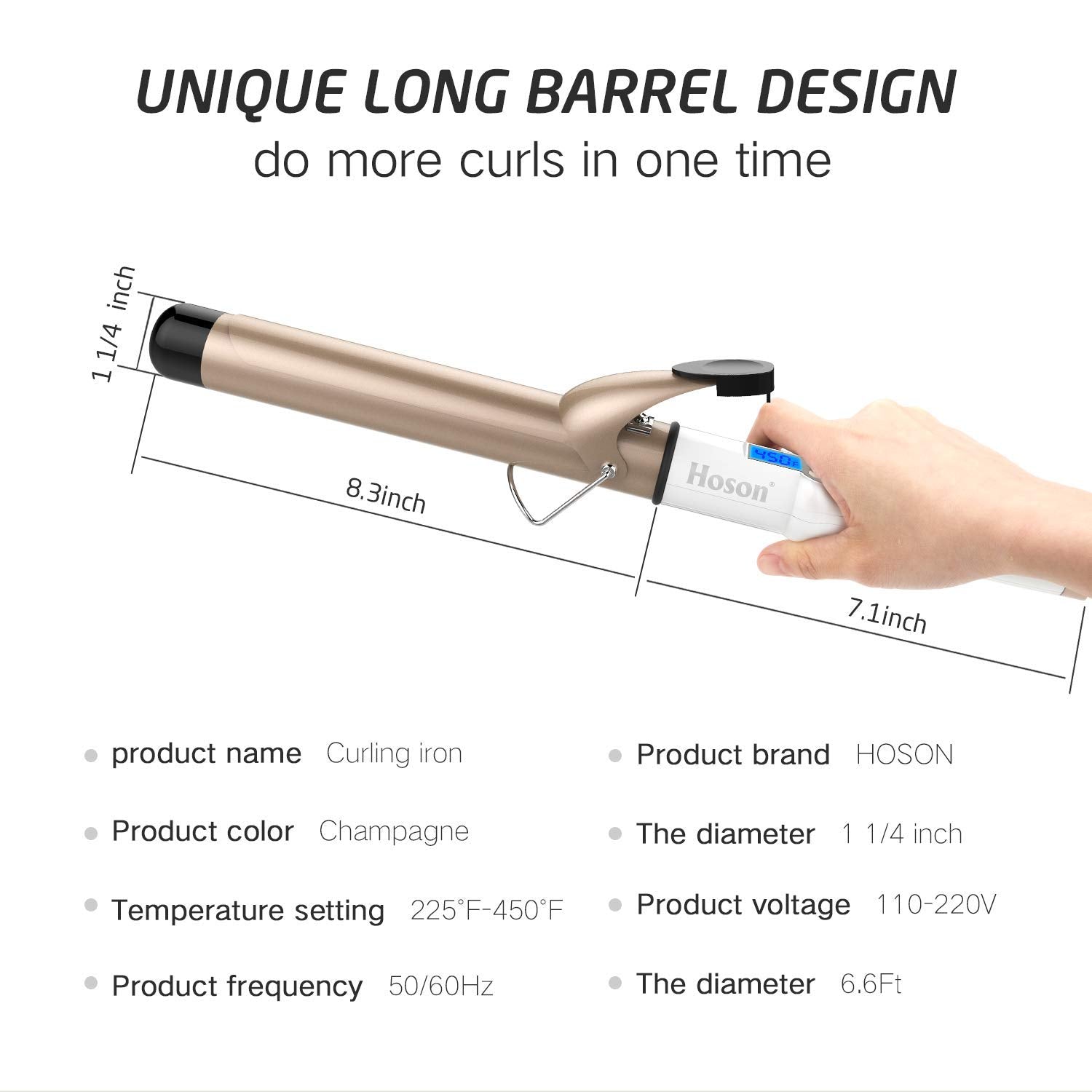 Hoson curling iron glove included protects hands during curling