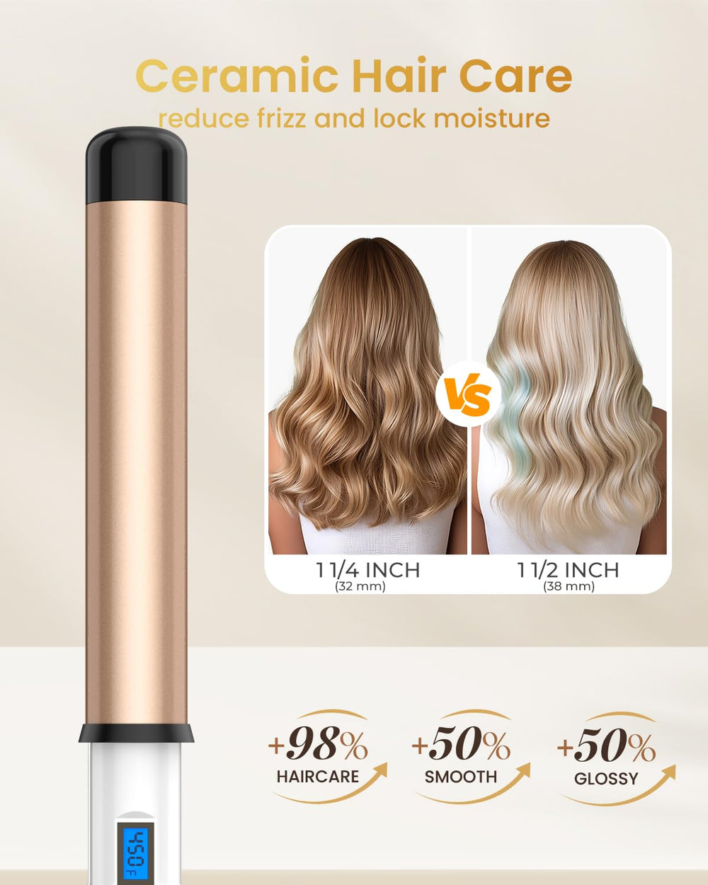 Hoson curling iron with 11 heat settings for customized results.