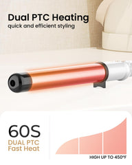 Hoson curling wand rapid 60-second heat-up with even heat distribution.