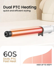 Hoson dual voltage curling wand in use for international travel styling