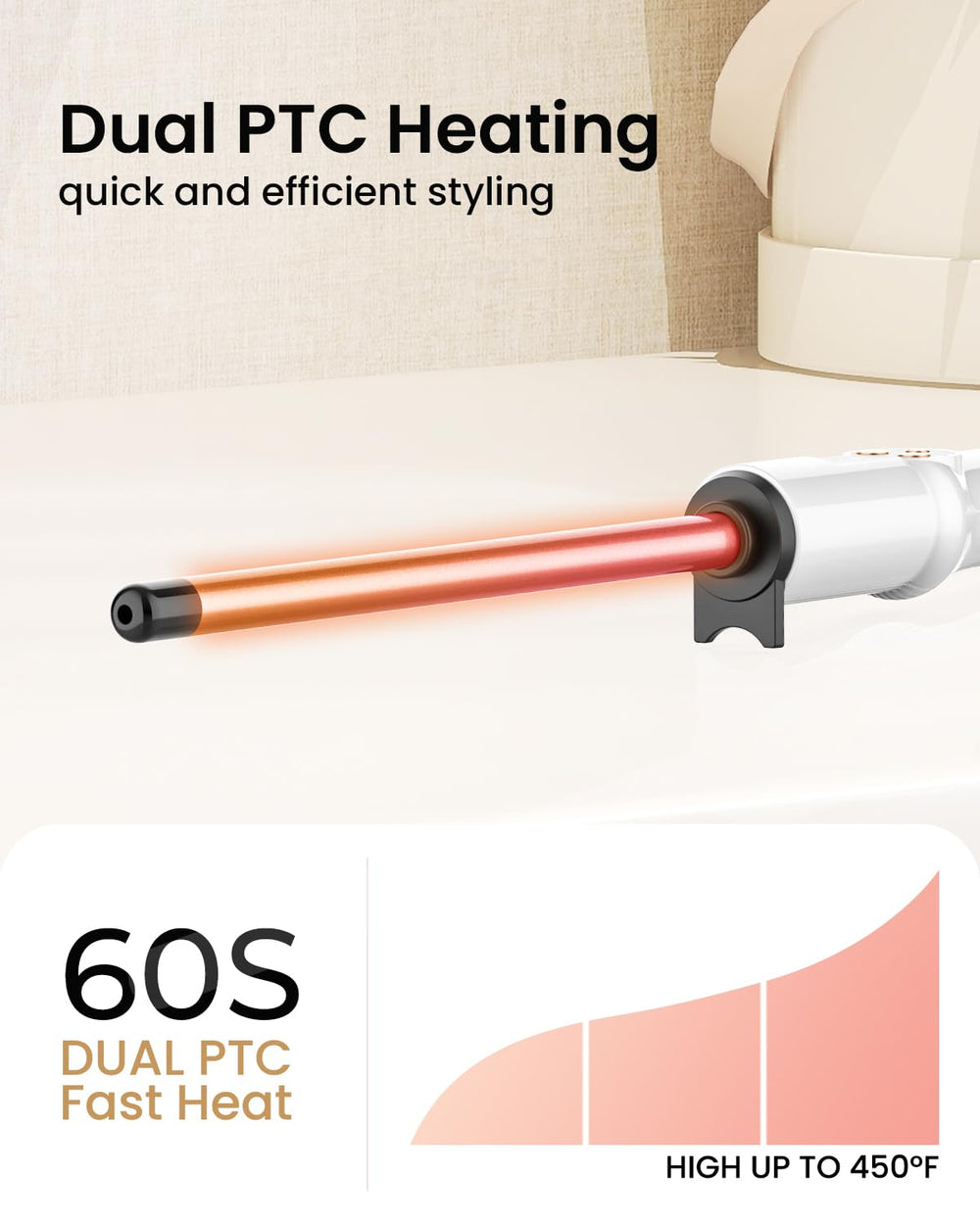 Hoson dual voltage curling iron ready for travel and on-the-go styling