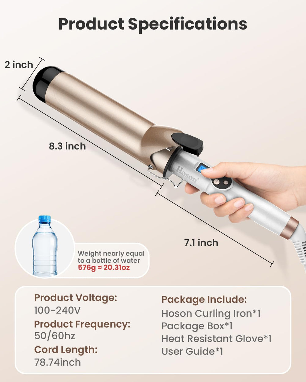Hoson swivel cord and auto shut-off improve safety and ease of use.