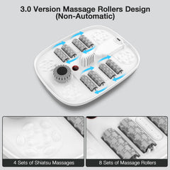 HOSPAN foot spa with 8 shiatsu rollers targets tired feet for deep kneading and circulation.