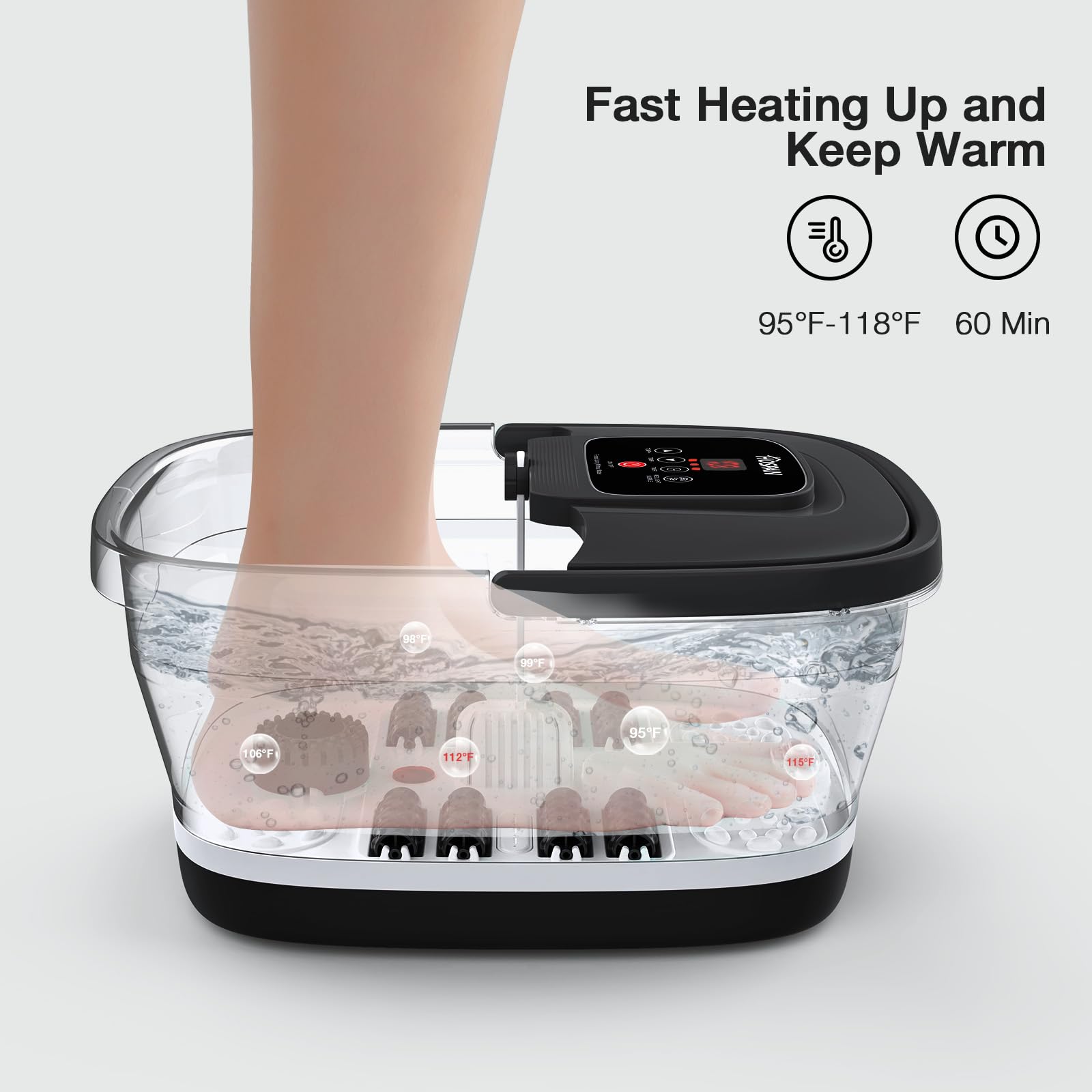 HOSPAN eight shiatsu massage rollers targeting tired feet