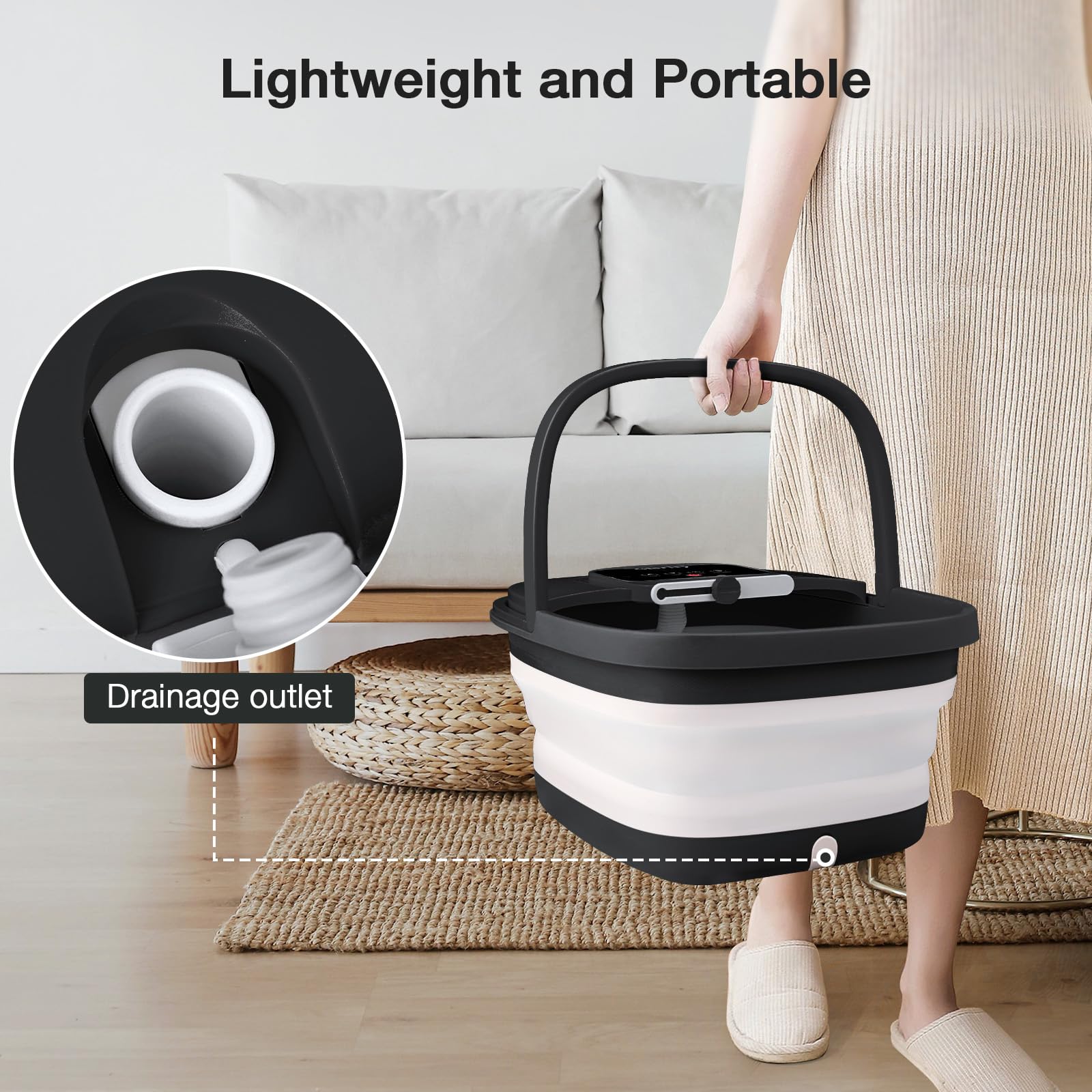 HOSPAN bubble and red light therapy for stress relief during foot bath
