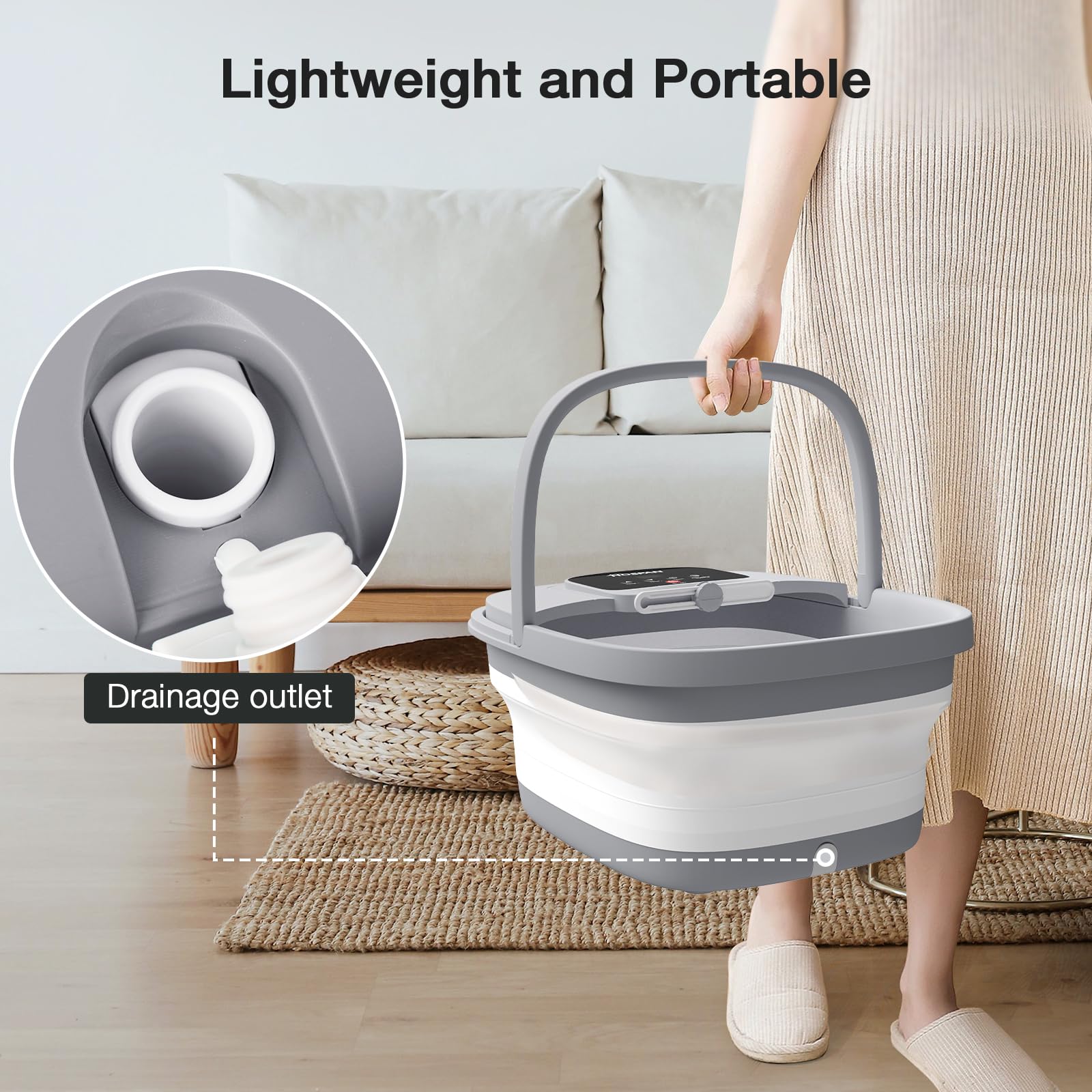 HOSPAN bubble therapy foot spa delivers gentle effervescent massage and relaxation.