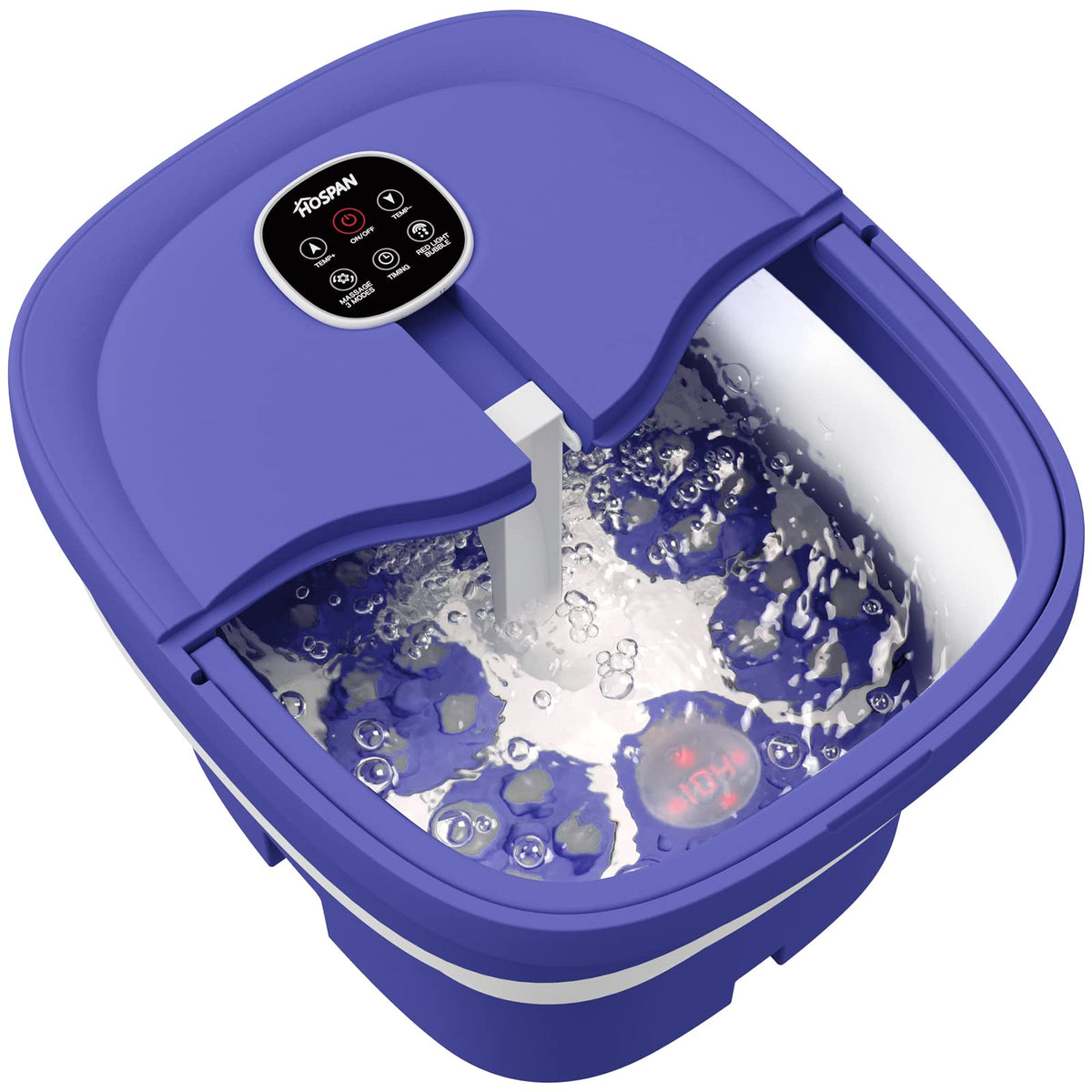 HOSPAN collapsible foot spa folded compact for space-saving storage.
