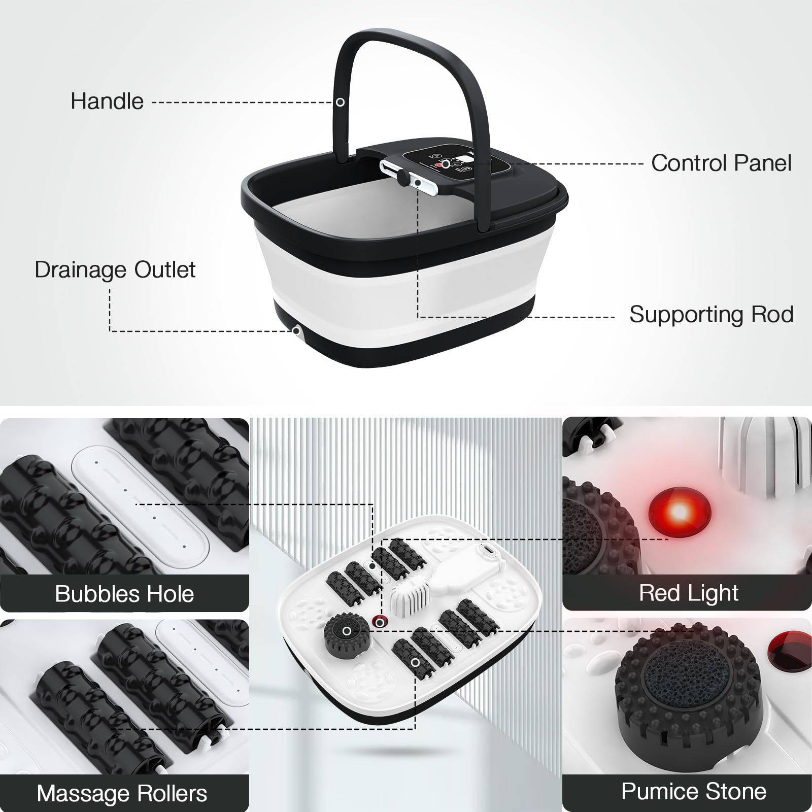 HOSPAN collapsible foot spa stored compactly in small spaces