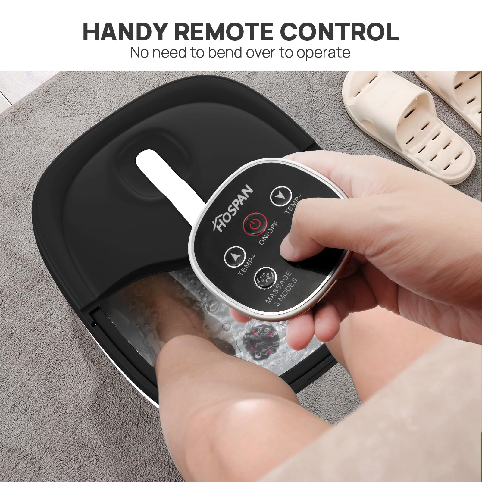 HOSPAN foldable foot spa stores compactly under furniture