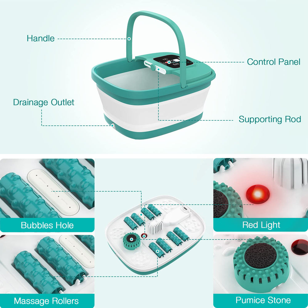 hospan collapsible foot spa folds flat for compact storage under furniture.