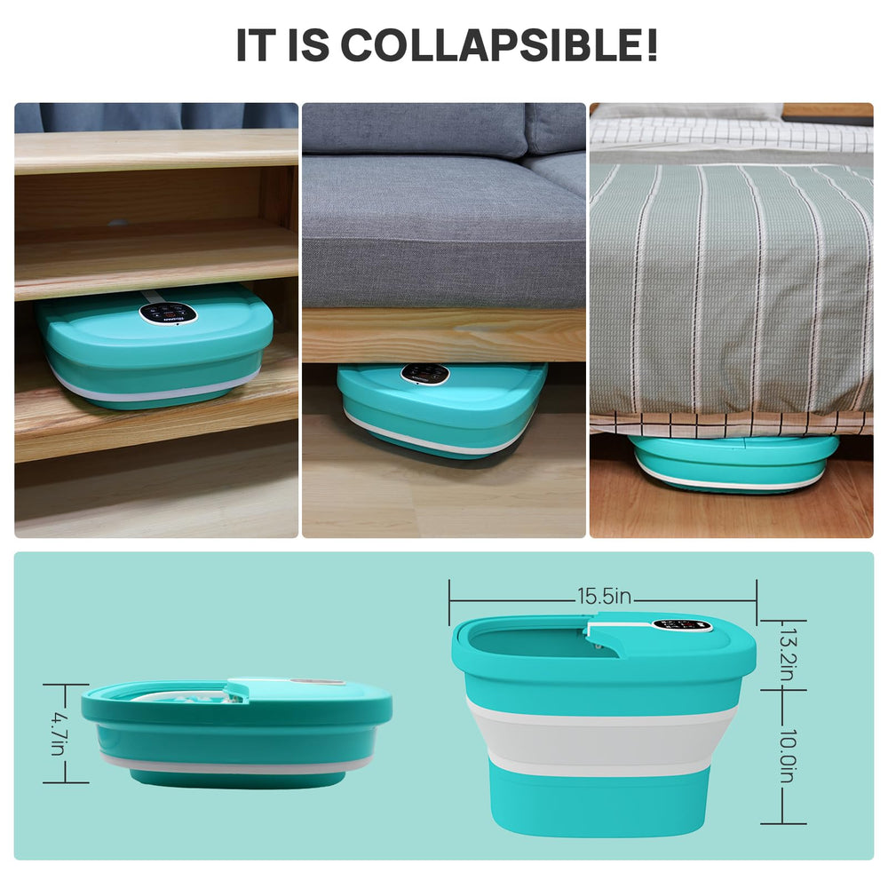 HOSPAN collapsible foot spa folds compactly for easy storage