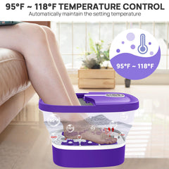 HOSPAN foot spa LED display shows real-time temperature and timer.