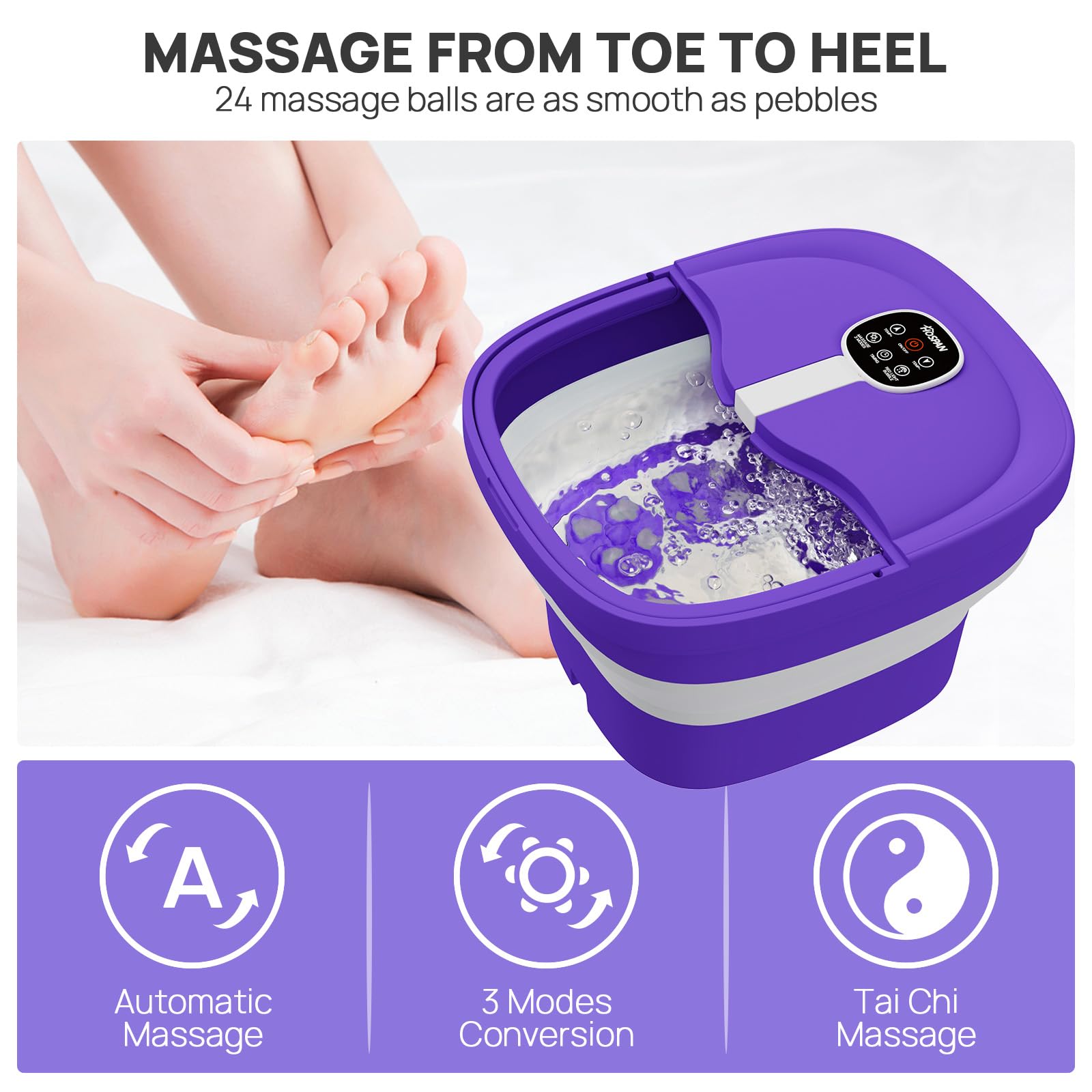 HOSPAN foot spa remote control enables easy operation without bending.