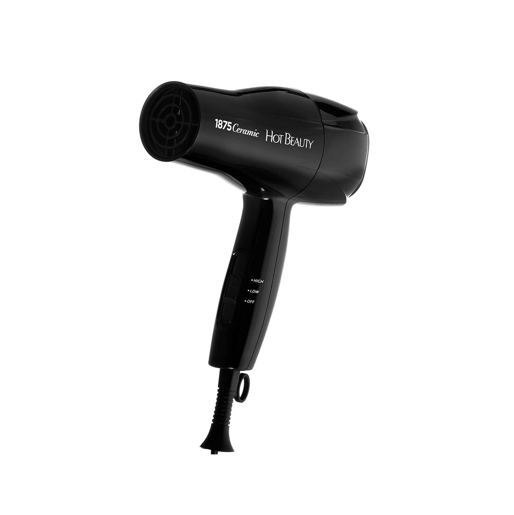 Hot Beauty 1875 Ceramic Hair Dryer side view, powerful airflow for fast drying.