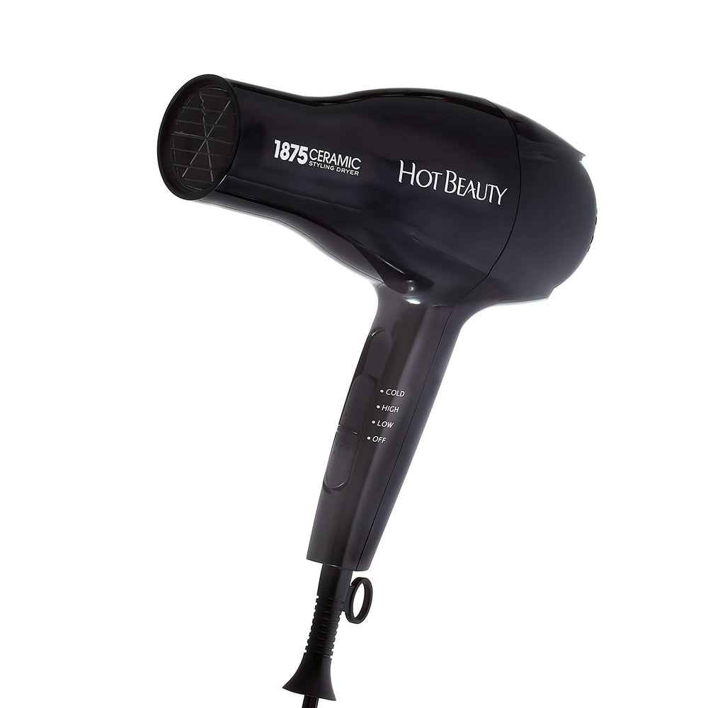 Hot Beauty 1875 Ceramic Styler attachments in-use for smoothing and volumizing styles