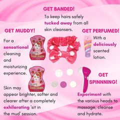 Hot Focus Kids Spa polka dot headband with bow for secure, comfy spa sessions.