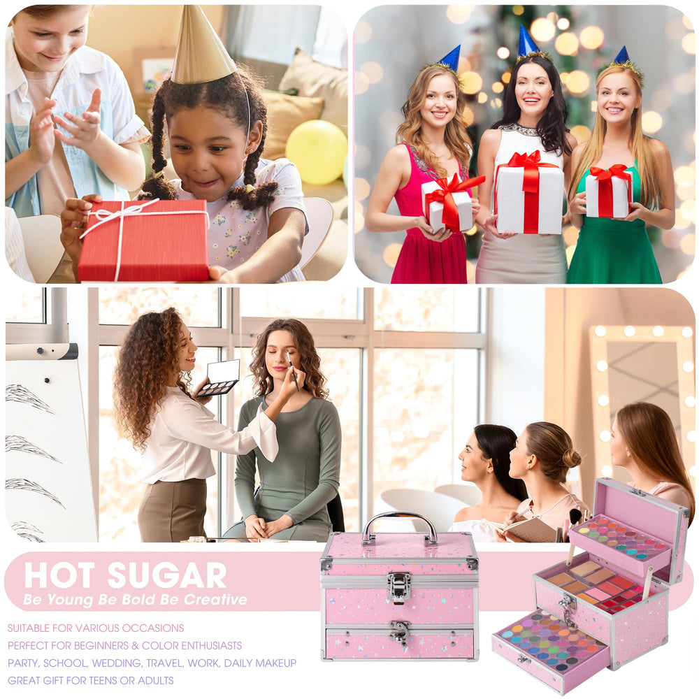 Hot Sugar brush set 4pcs provides essential tools for blending and applying like a pro.