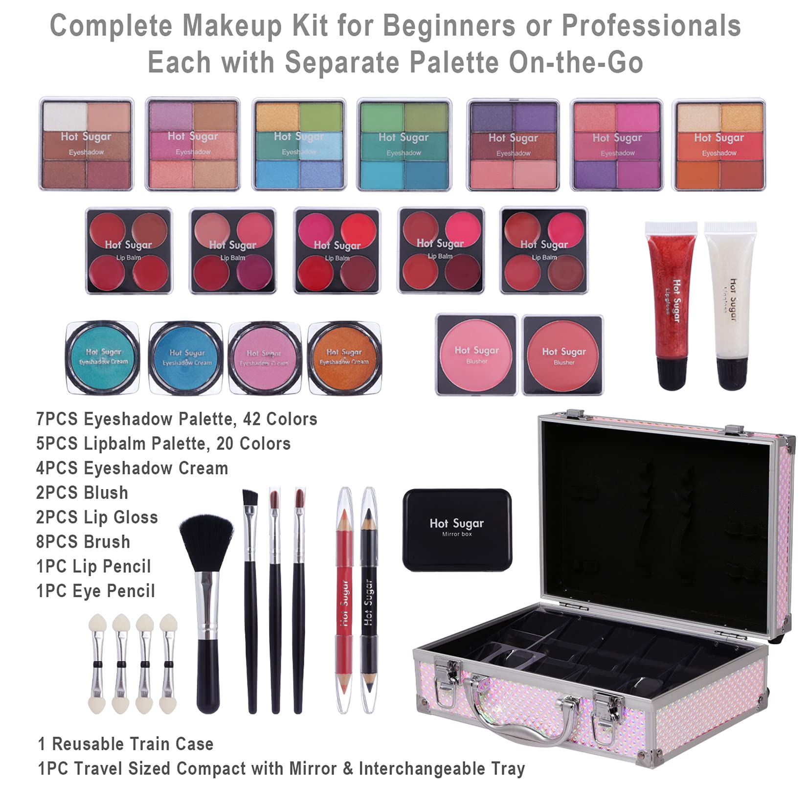 Hot Sugar eye shadow palette with 46 shades for versatile looks