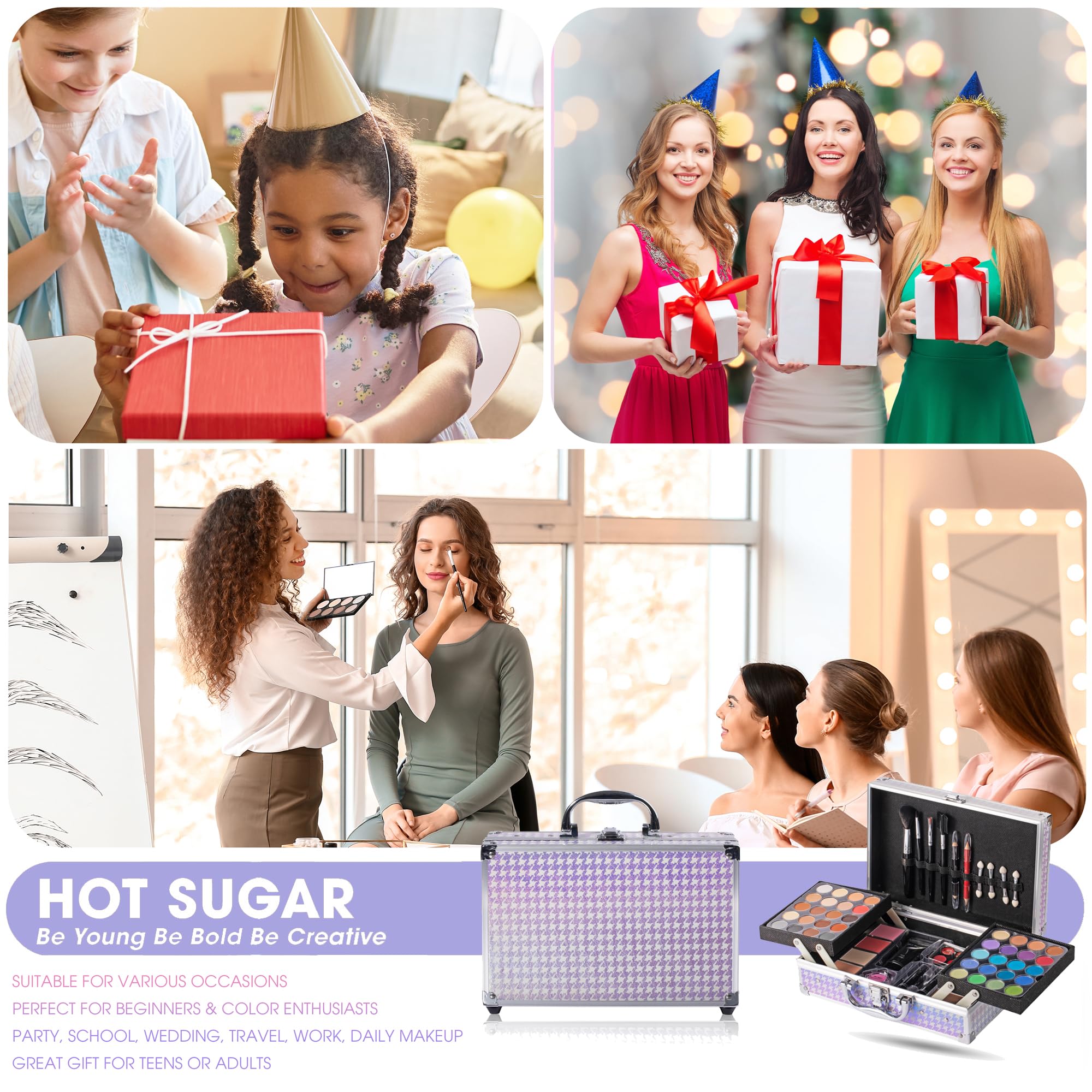 Hot Sugar makeup kit aluminum train-case sturdy portable organizer for events