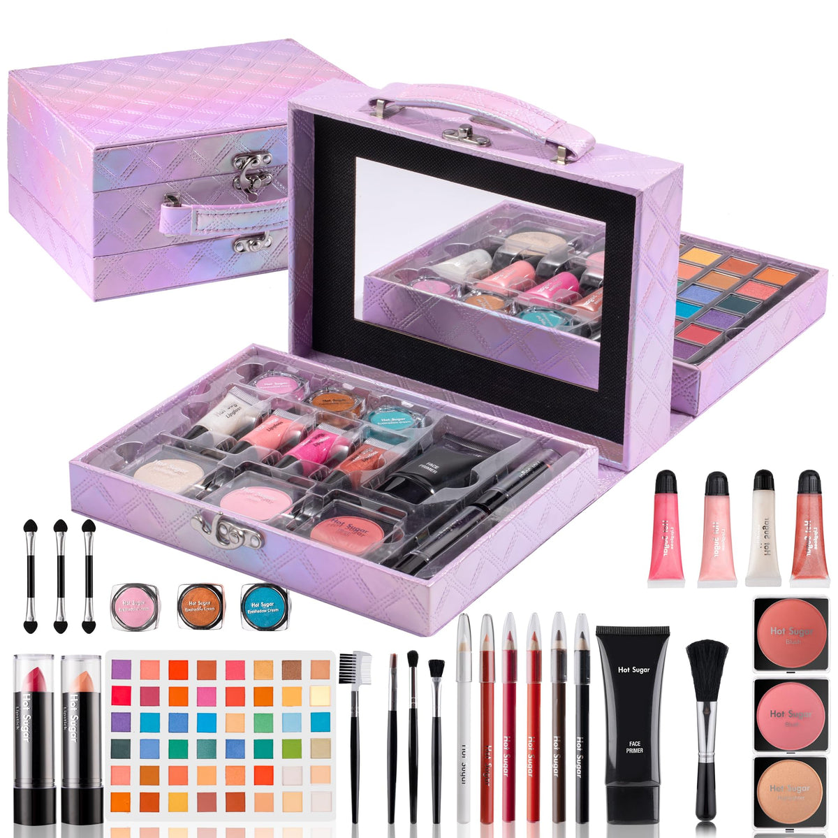 Hot Sugar Purple Diamond eyeshadow palette close-up for beginner-friendly color variety.