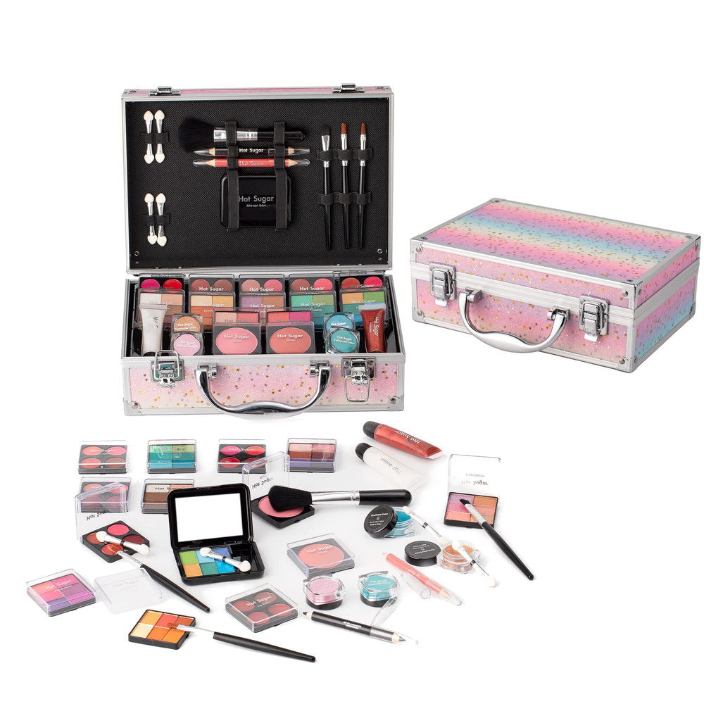 Hot Sugar rainbow organizer tray showing vibrant shades for beginner-friendly beauty routines.