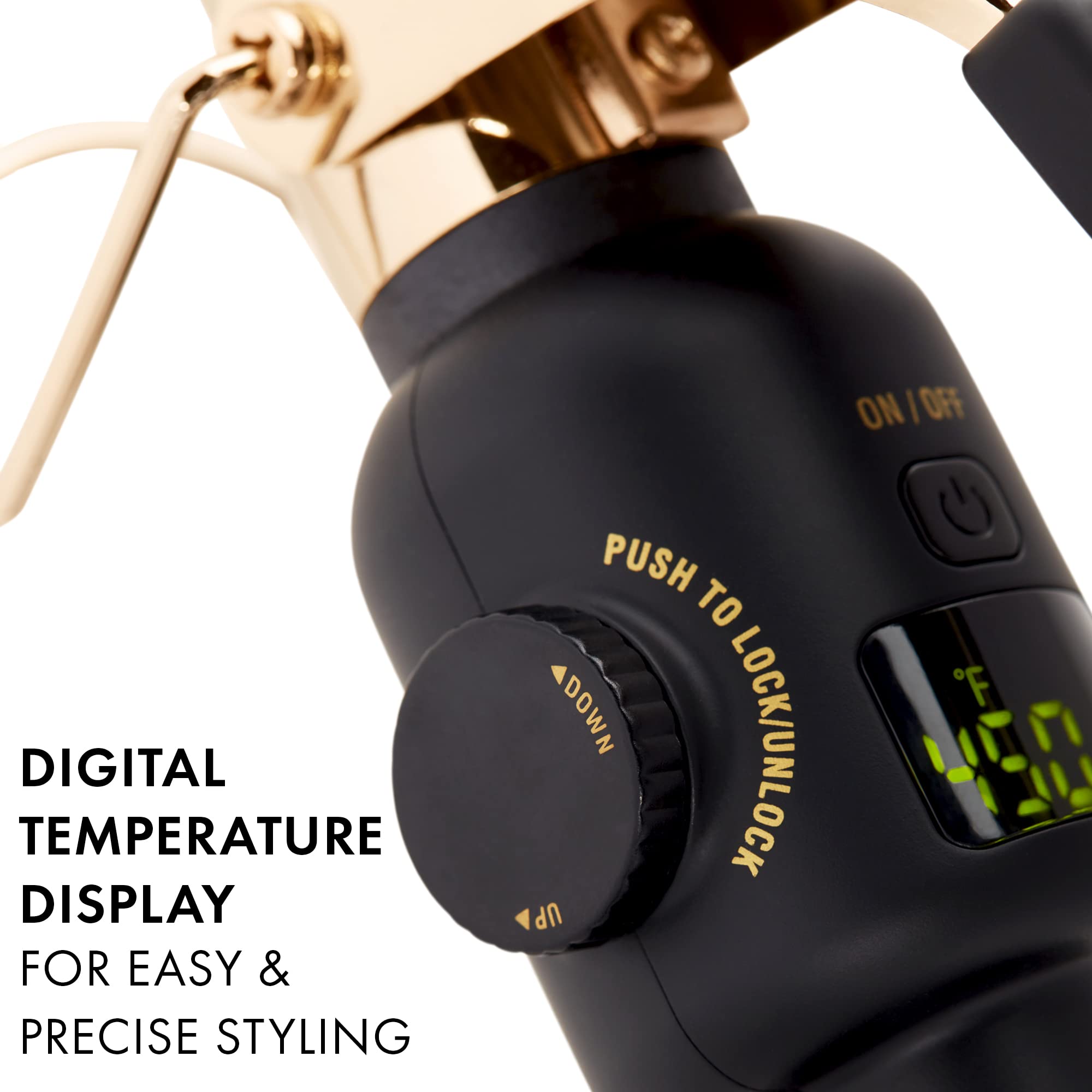 Hot Tools 8ft swivel cord provides freedom of movement for versatile curling.