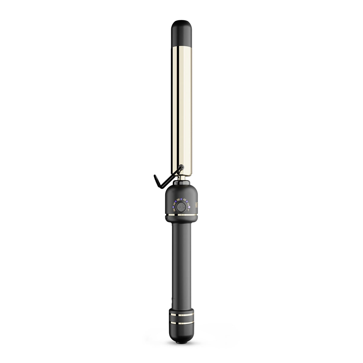 HOT TOOLS 24K Gold extended barrel wand close-up highlighting even heat distribution for smooth styling.