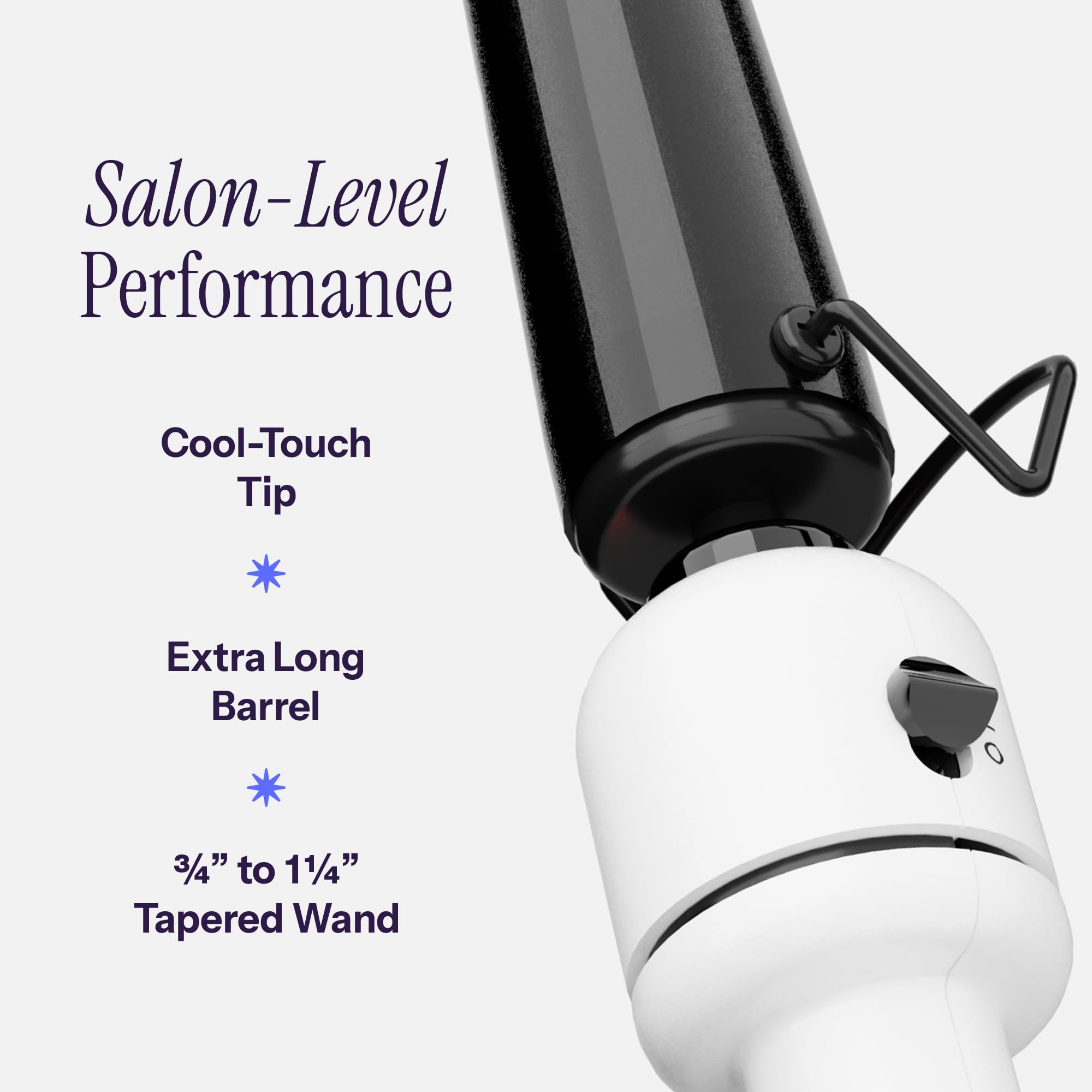 Hot Tools nano ceramic curling iron provides a smooth surface for snag-free glide.