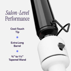 Hot Tools nano ceramic curling iron provides a smooth surface for snag-free glide.