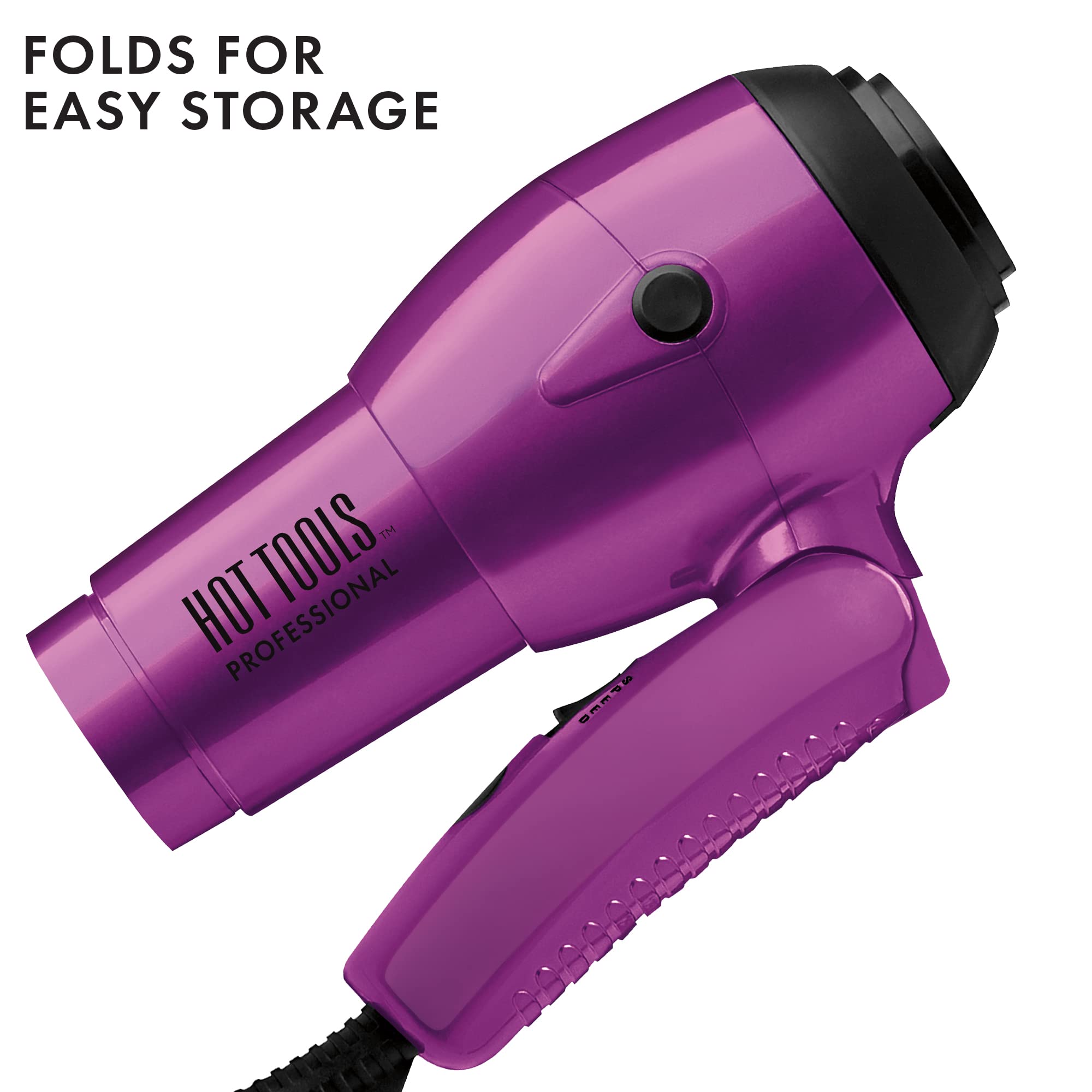 HOT TOOLS Pro Artist travel dryer with finger diffuser adds volume and natural texture.