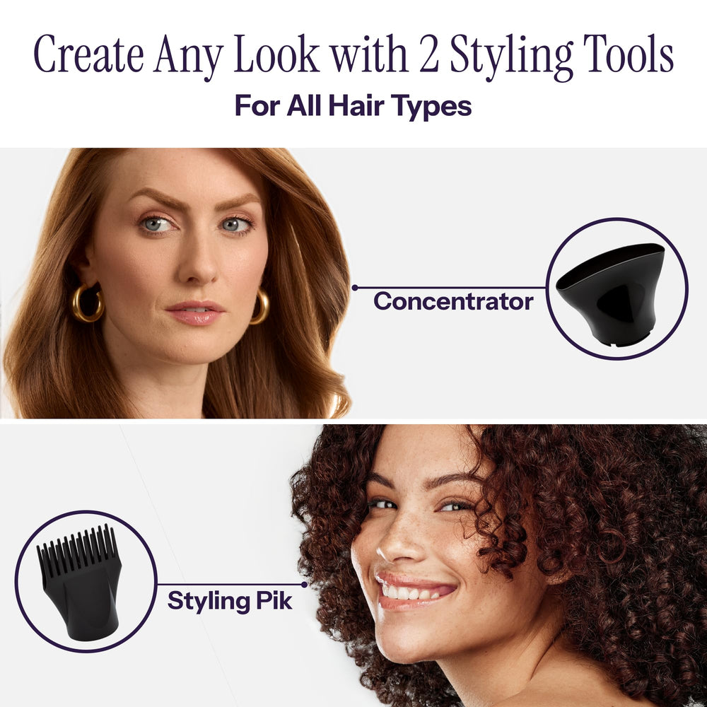 Hot Tools Pro Artist 2100 Ionic Turbo Dryer top angle emphasizes quiet operation and smooth results.