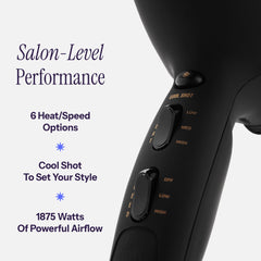 Hot Tools Pro Artist 2100 Ionic Turbo Dryer with attachments demonstrates versatile home styling capability.