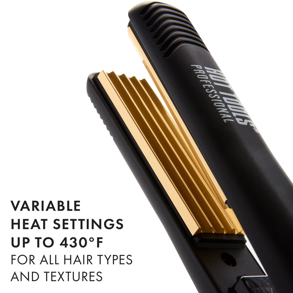 Hot Tools Pro Artist 24K Gold Crimping Iron 8ft swivel cord for flexible movement.