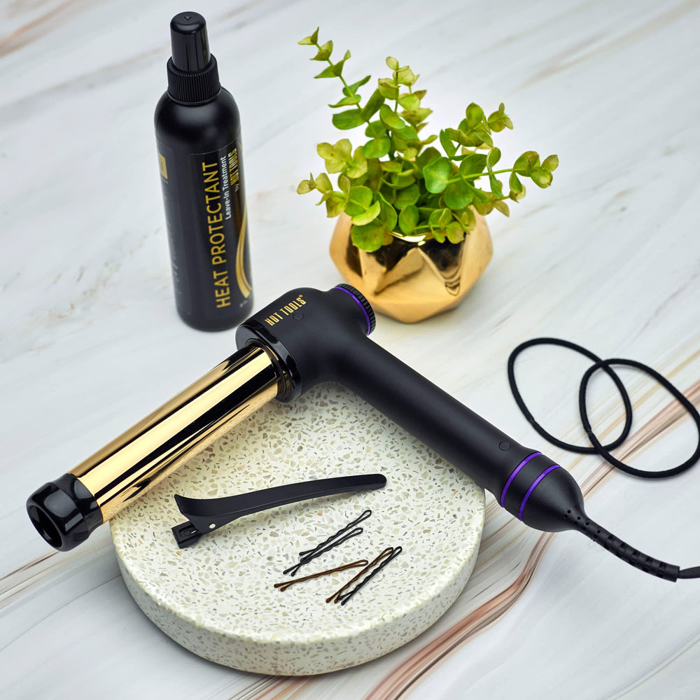 Hot Tools Pro Artist 24K Gold Curlbar swivel cord enables unrestricted movement