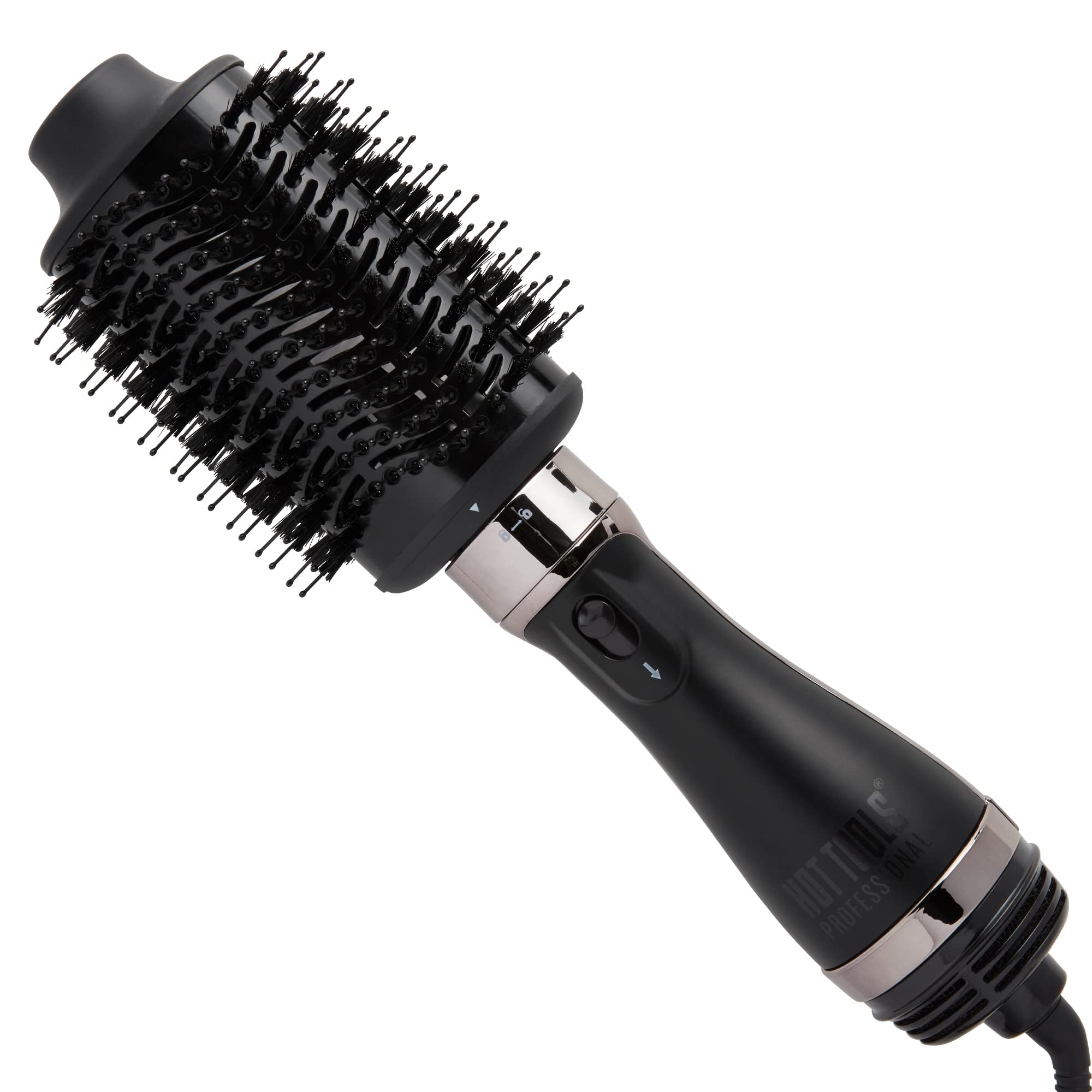 Hot Tools Pro Artist Black Gold detachable blowout head for on-the-go salon results.