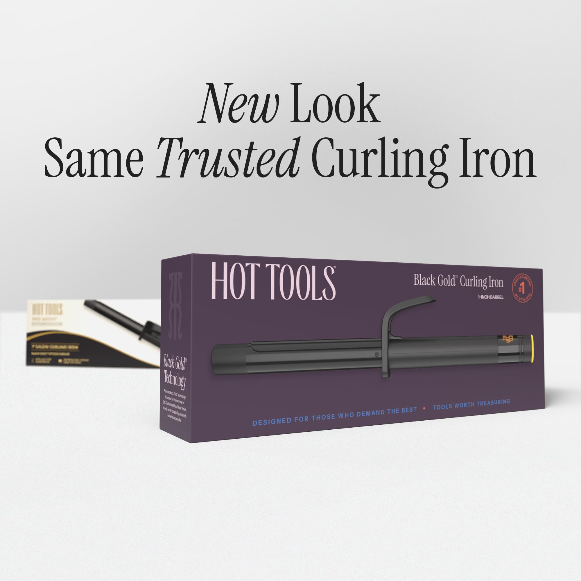Hot Tools Pro Artist Black Gold curling iron 9ft swivel cord allows flexible movement