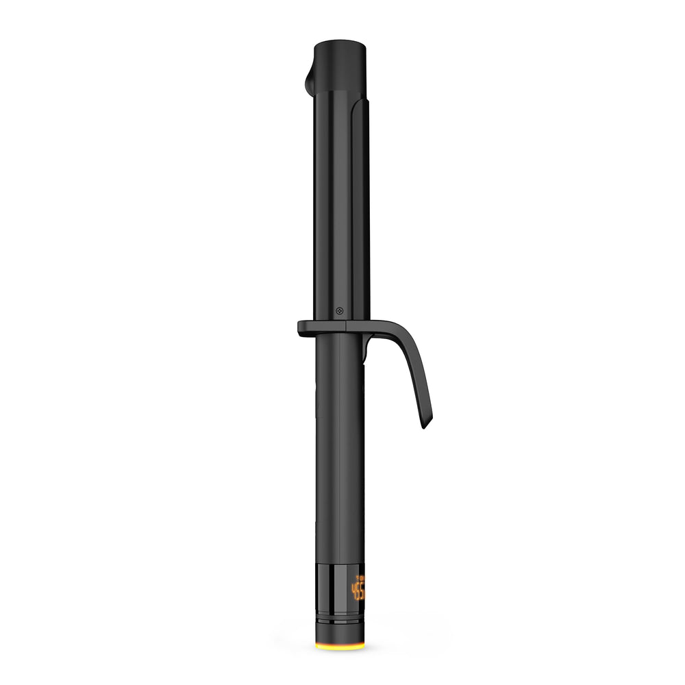 Hot Tools Pro Artist Black Gold curling iron close-up highlights glossy surface for smooth styling