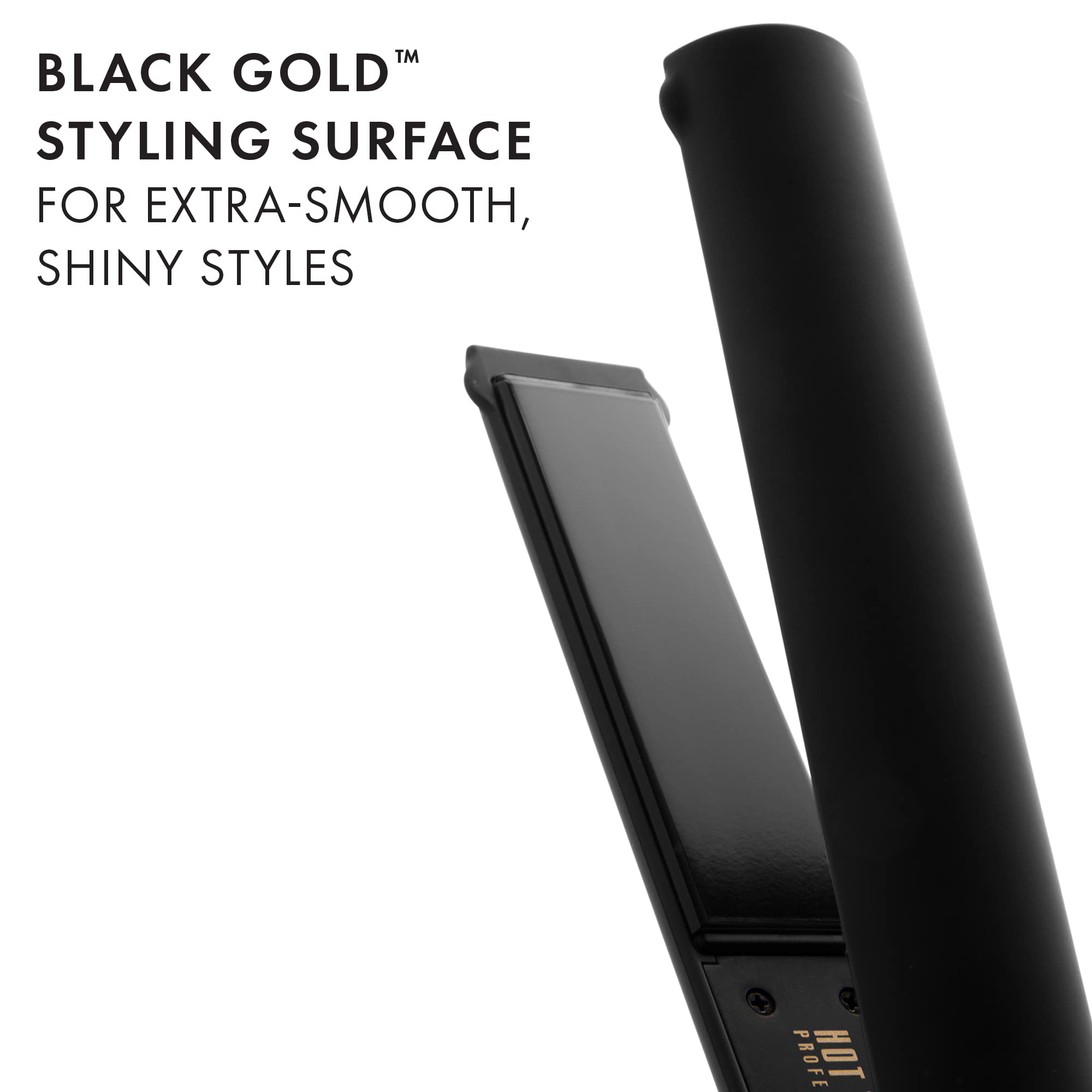 HOT TOOLS Pro Artist Black Gold Flat Iron rounded edges enable silky straightening and curling