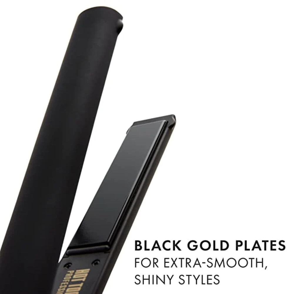HOT TOOLS Pro Artist Black Gold Ionic flat iron rounded edges enable smooth curls and shiny waves
