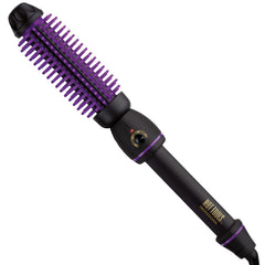 Hot Tools Pro Artist heated silicone bristle brush close-up on 1-inch barrel for root lift