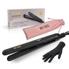 Hot Tools Pro Signature flat iron 1in plates close-up for smooth straightening results