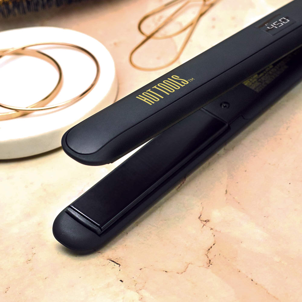 Hot Tools Pro Signature flat iron floating plates for seamless glide across hair