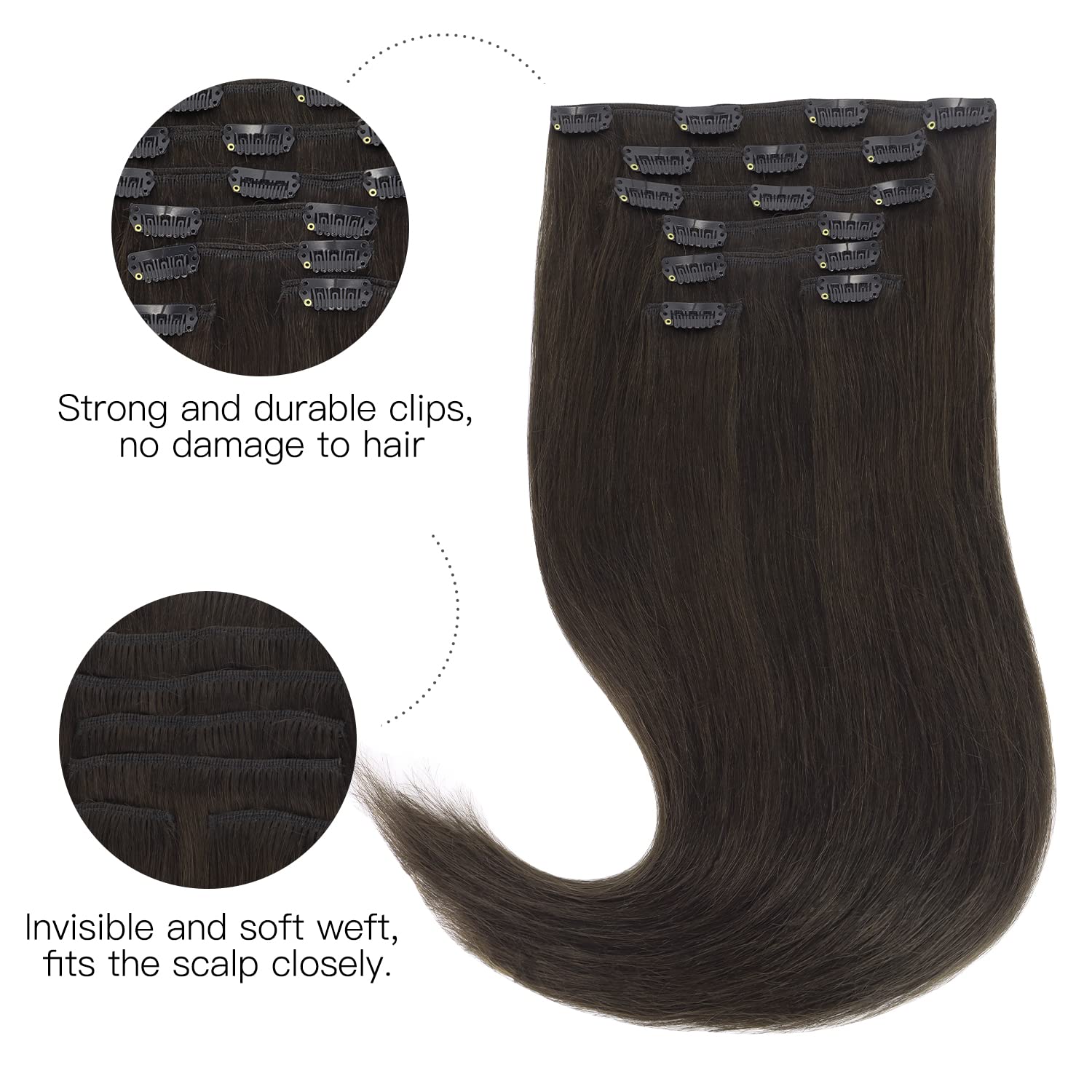Hotbanana remy hair closeup weft demonstrates silky texture and easy styling
